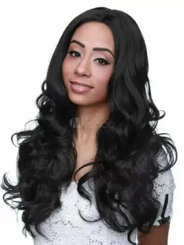 100% Human Hair！New Long Curly Natural Black Real Hair Wig Women's Wigs