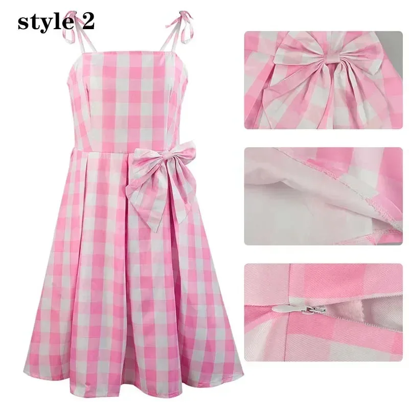 Film Barbi Costume Cosplay per Donna Margot Robbie Abito Rosa Ken Ryan Gosling Abito Barbi per Ragazze Bambini Vestito di Halloween