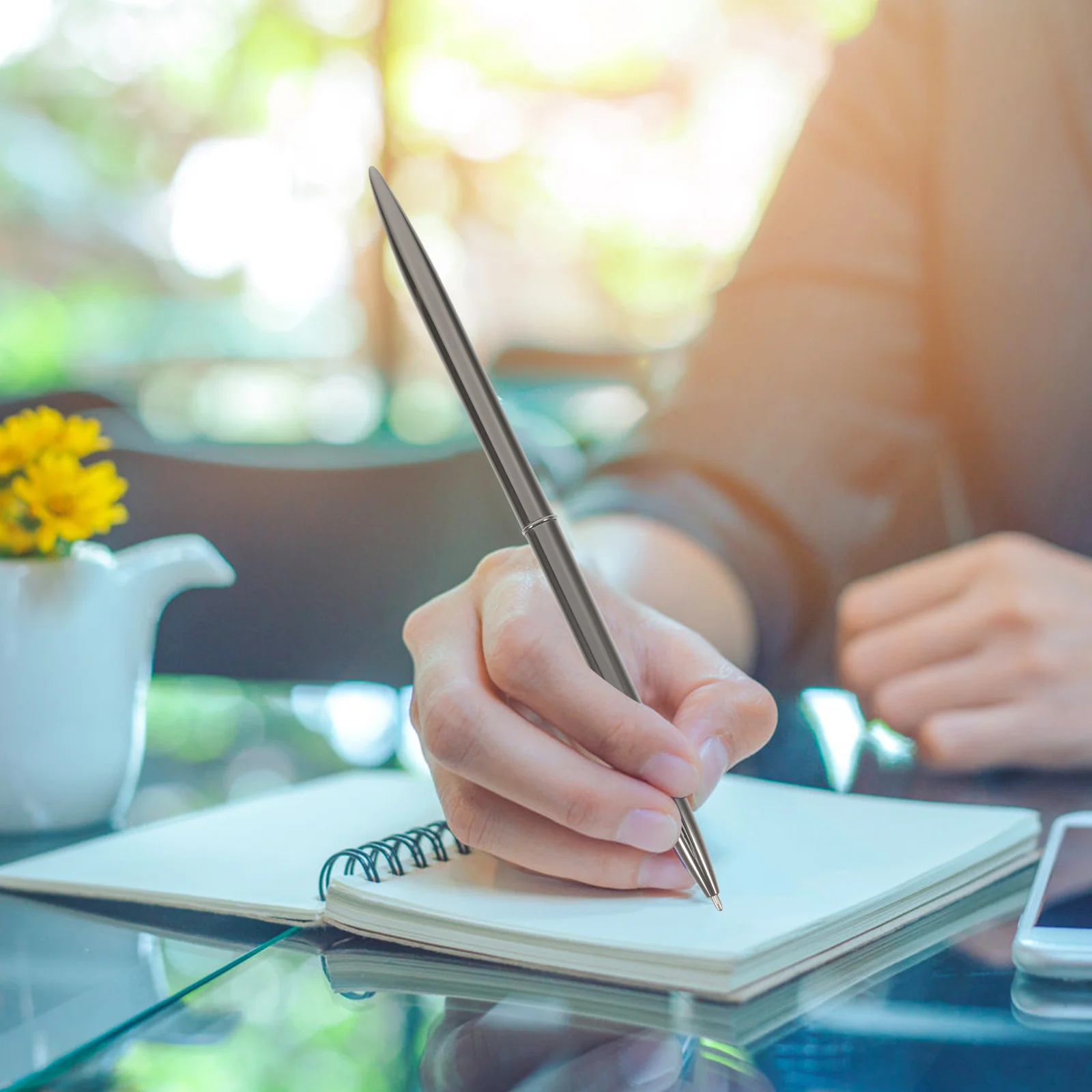 

6Pcs Metal Ballpoint Pen Refillable Ink Elegant Lightweight for Office Business Signing Smooth Writing Portable Set