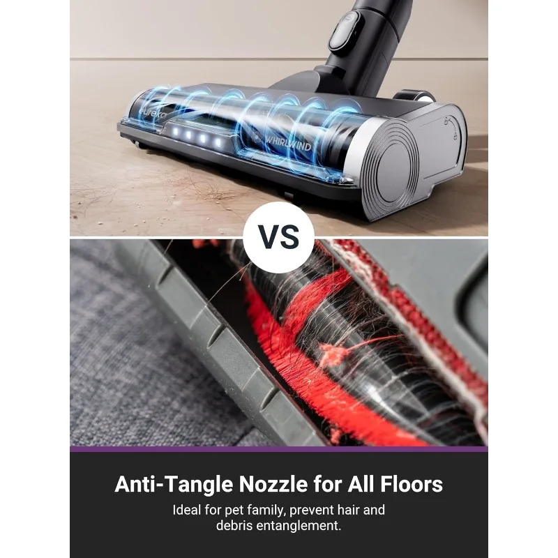 مكنسة كهربائية يوريكا ستايلس إيليت NEC490BL لاسلكية مع محطة تنظيف، تنظيف قوي للأرضيات متعدد الأسطح