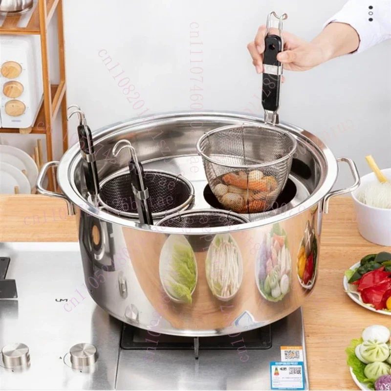 Stainless Steel  Large Capacity Cooking Noodle Pot Soup Bucket Induction Cooker Stewed Soup