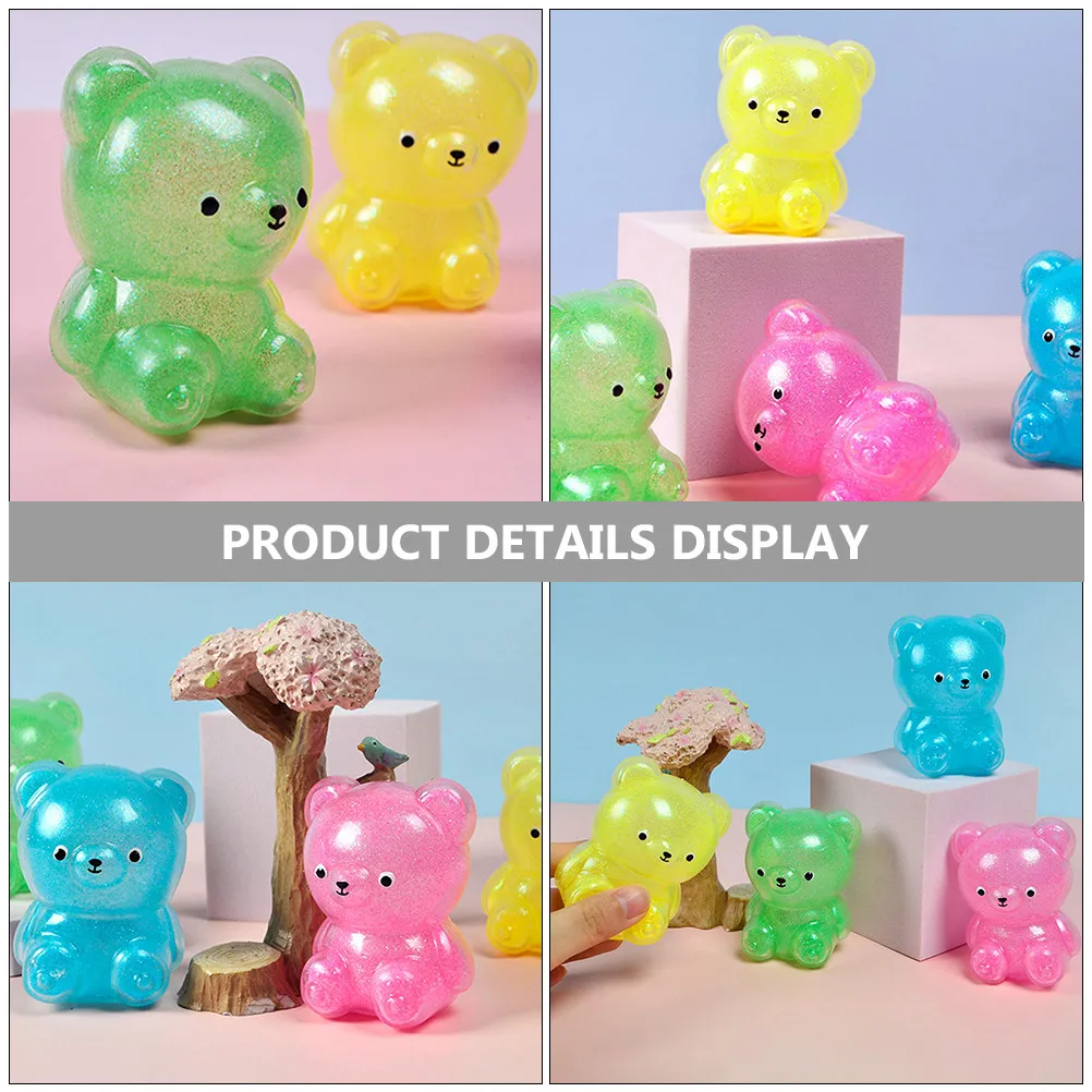 3 個のクマのスクイーズストレスリリーフ弾性ストレッチフィジェット家庭用小型感覚楽しいパーティー記念品混合色ストレスリリーフおもちゃ