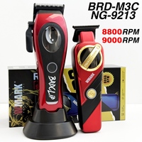 BRDCLIP 100PRO 101PRO 3-color Cover 8800RPM Professional Electric Hair Clipper Hair Trimmer 7700RPM with Base Barber Shop 2PC Se