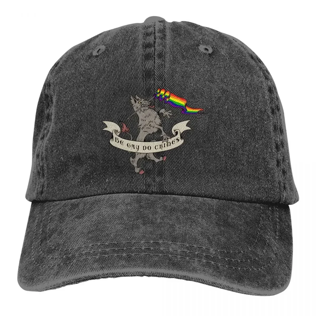 Washed Men's Baseball Cap Pride Flag Do Crimes Trucker Snapback Caps Dad Hat LGBT Golf Hats
