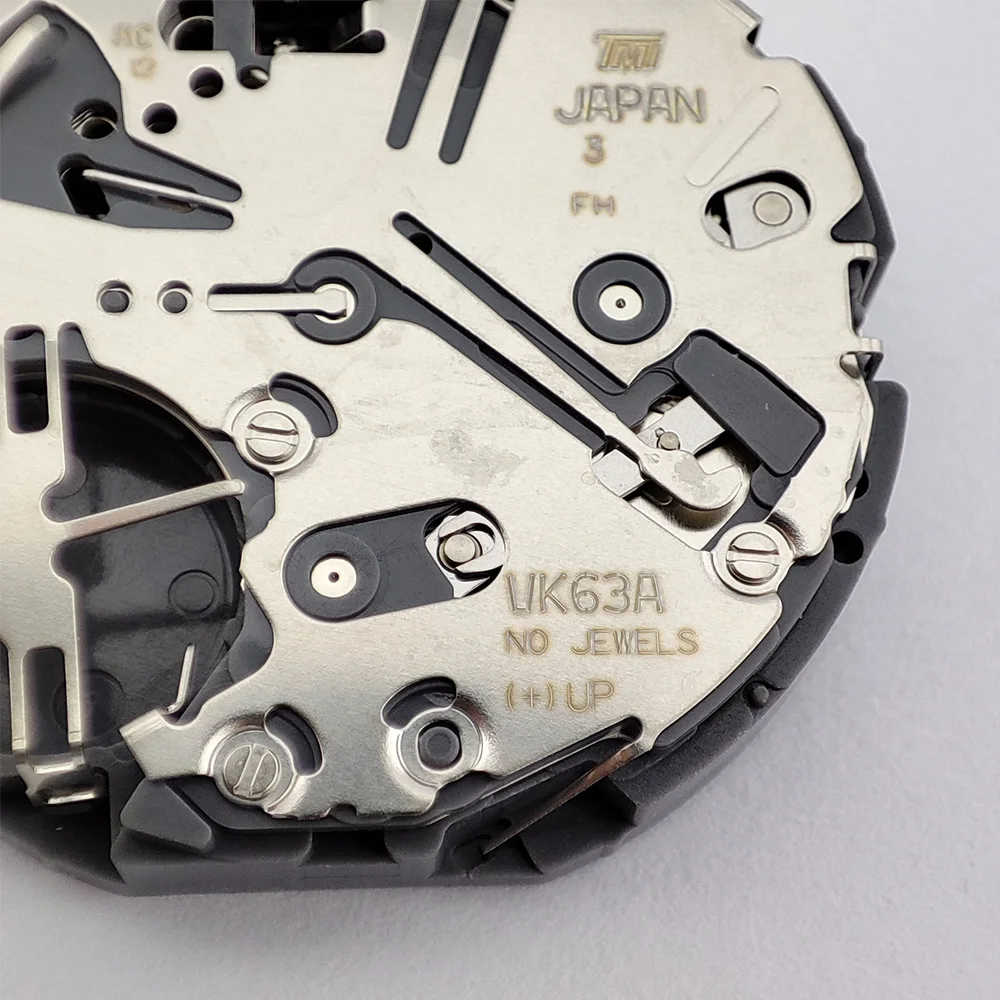 VK63A Movement Quartz Watch Date Chronograph Watch Movement For VK Series VK63/VK63A Watch White Single Calend At 3 O'clock Date