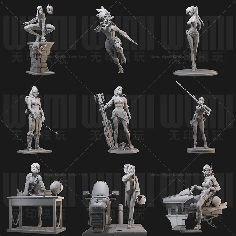 

Оригинальная серия персонажей, масштаб 1/24, 1/18, женская воздушная мотоциклист, сделай сам, самособранные модели кукол GK 3D из смолы без испанки