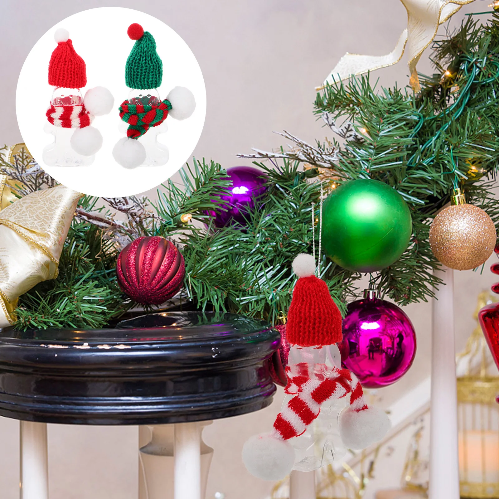 

10pcs Christmas Gingerbread Man 50Ml Plastic Drink Bottles Reusable Holiday Beverage Containers For Kids Milk Tea Candy Storage