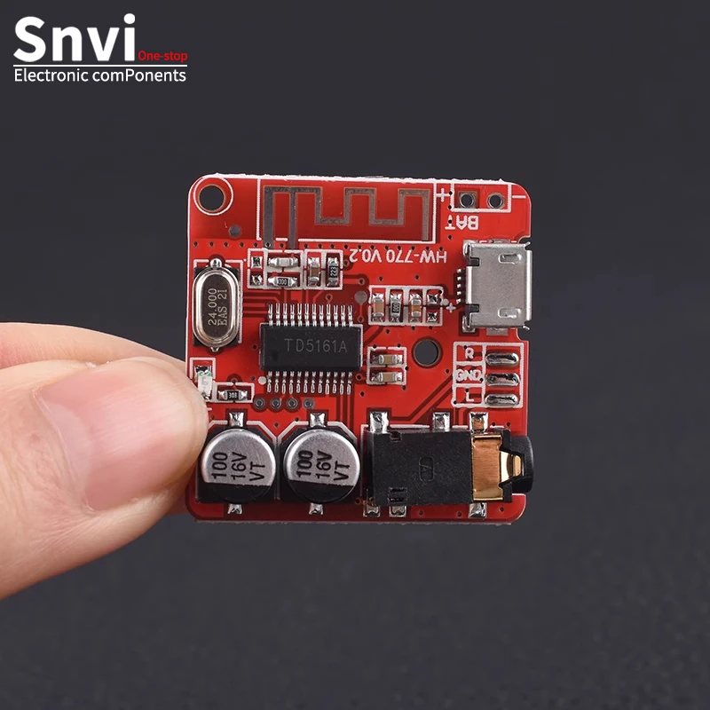 SNVI DIY Bluetooth Audio Receiver Board Bluetooth 5.0 MP3 Lossless Car Audio Decoder Board Wireless Stereo Music Module 3.7-5V