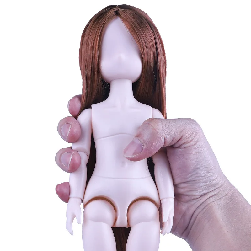 30cm Japanese Girl Nude Doll 1/6 BJD 15 Joints Movable White Skin Second Gen Hair Transplant Vegan Head Girl Doll Without Makeup