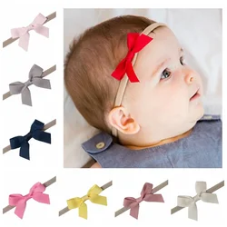 Yundfly diadema de lazo de nailon suave para recién nacido, cinta de grogrgain para niños pequeños, diadema con lazo, tocado para niñas