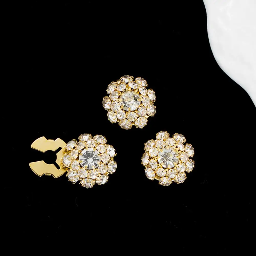 Sparkling Cufflinks Metal Cufflinks with Rhinestone Inlay Mushroom Shape Button Covers Diy Clothing Accessories for Shirts