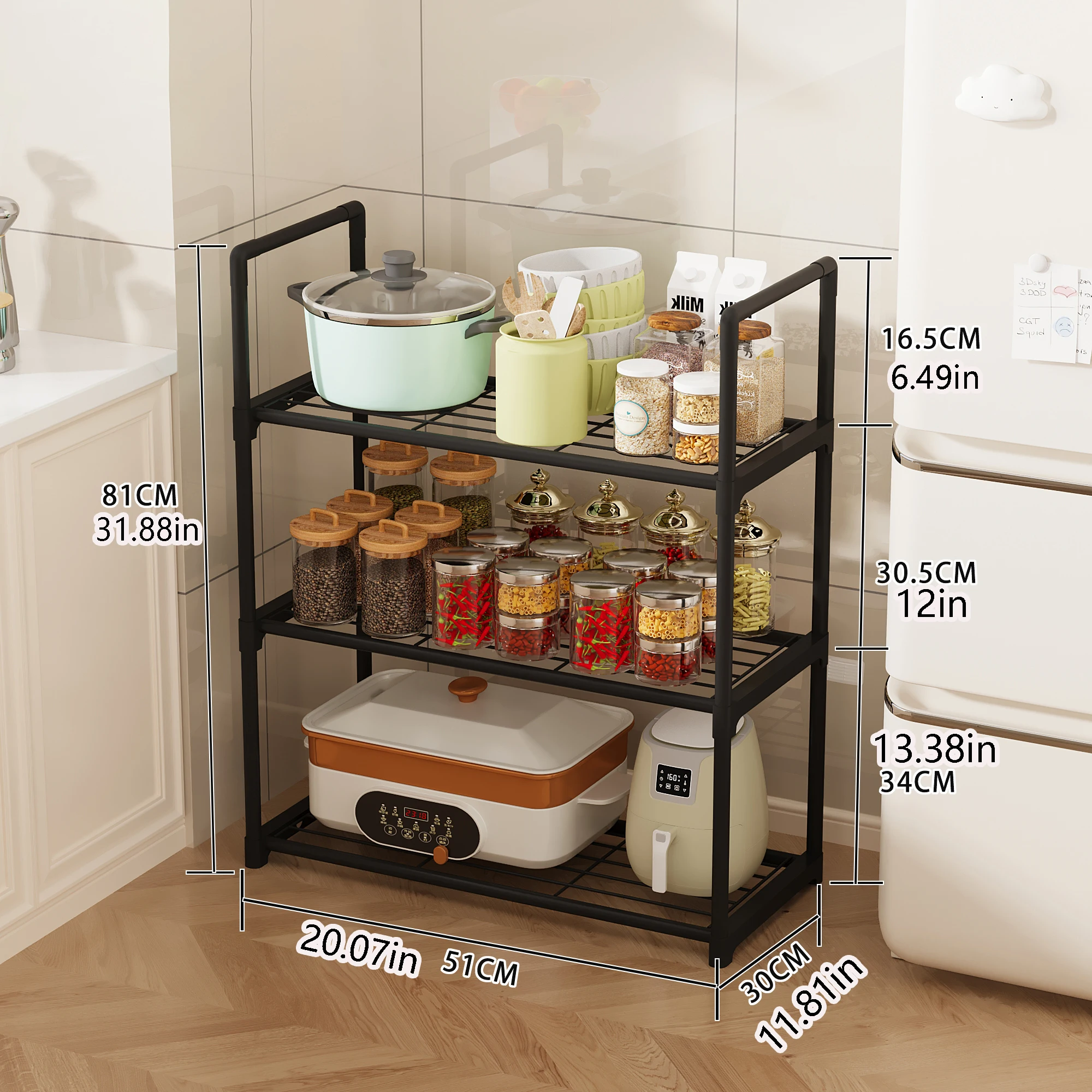 キッチン用床置き収納ラック。冷蔵庫やキャビネットの隣の隙間に - Kitchen Appliances In Store のレビューと価格