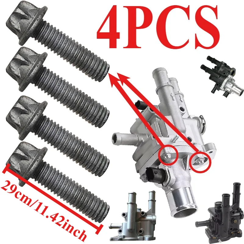 

4PCS Thermostat Screws Bolt For 96817255 96984103 25192228 Aluminum Bakelite Plastic Base Thermostat For Chevrolet Cruze Opel