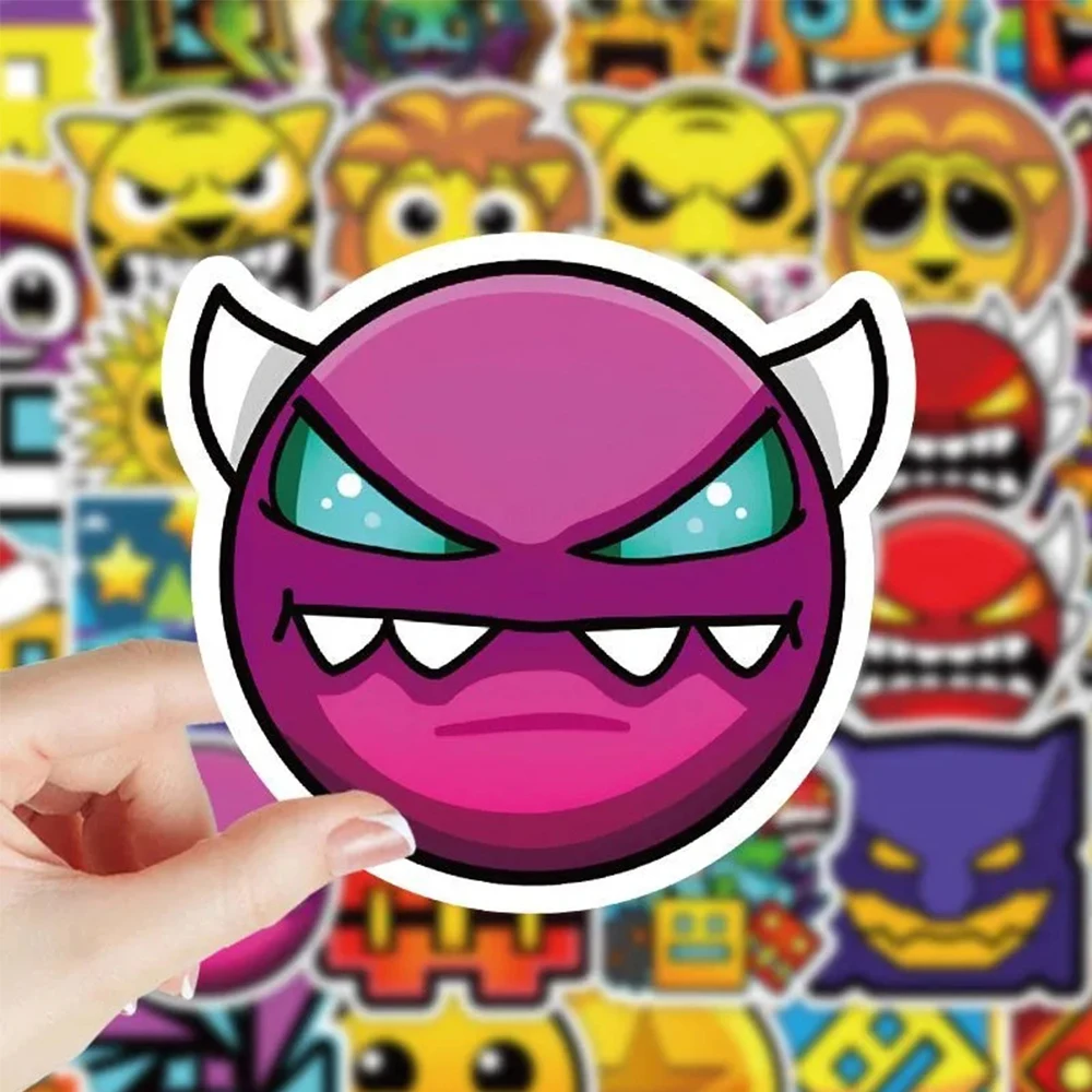 10/30/50/100pcs Colorful Game Geometry Dash Graffiti Stickers Cute Cartoon Sticker Scrapbook Notebook Luggage Graffiti Decal