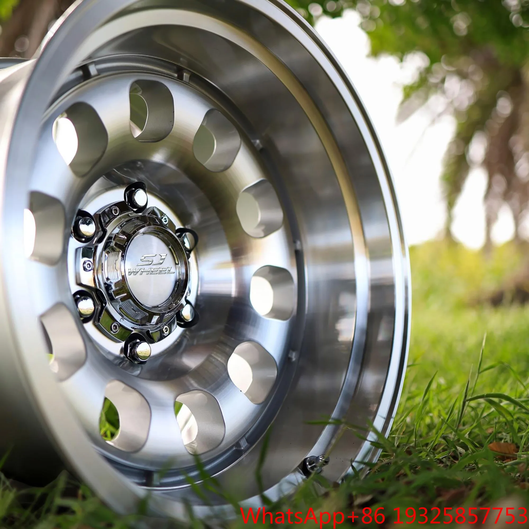SJ Deep Dish Aluminum Wheels 15 16 17 Inch Polished Retro  5x114.3 5x127 5x139.7 for F100 Ram 1500 Patriot Wrangler Gladiator