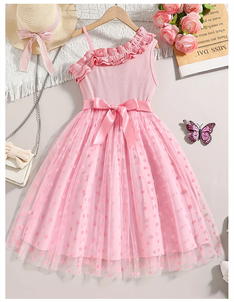 

6-11T summer children kids girls sleeveless dress
