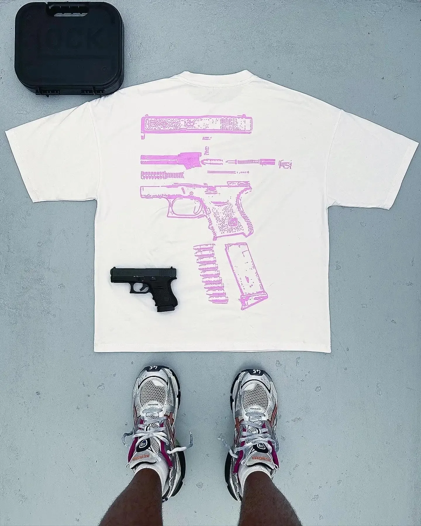 Fashion T Shirt Mens woman Harajuku Hip Hop in Glock We Trust Graphic Print Round Neck Cotton Oversized TShirt Gothic Sleeve