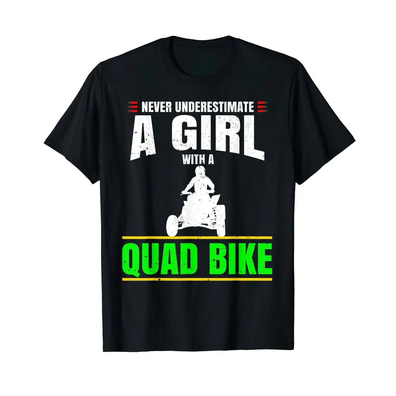 Never Underestimate A Girl With Quad Bike Four Wheeler ATV T Shirt vintage Washed Casual Stretched fashion graphic Stylish