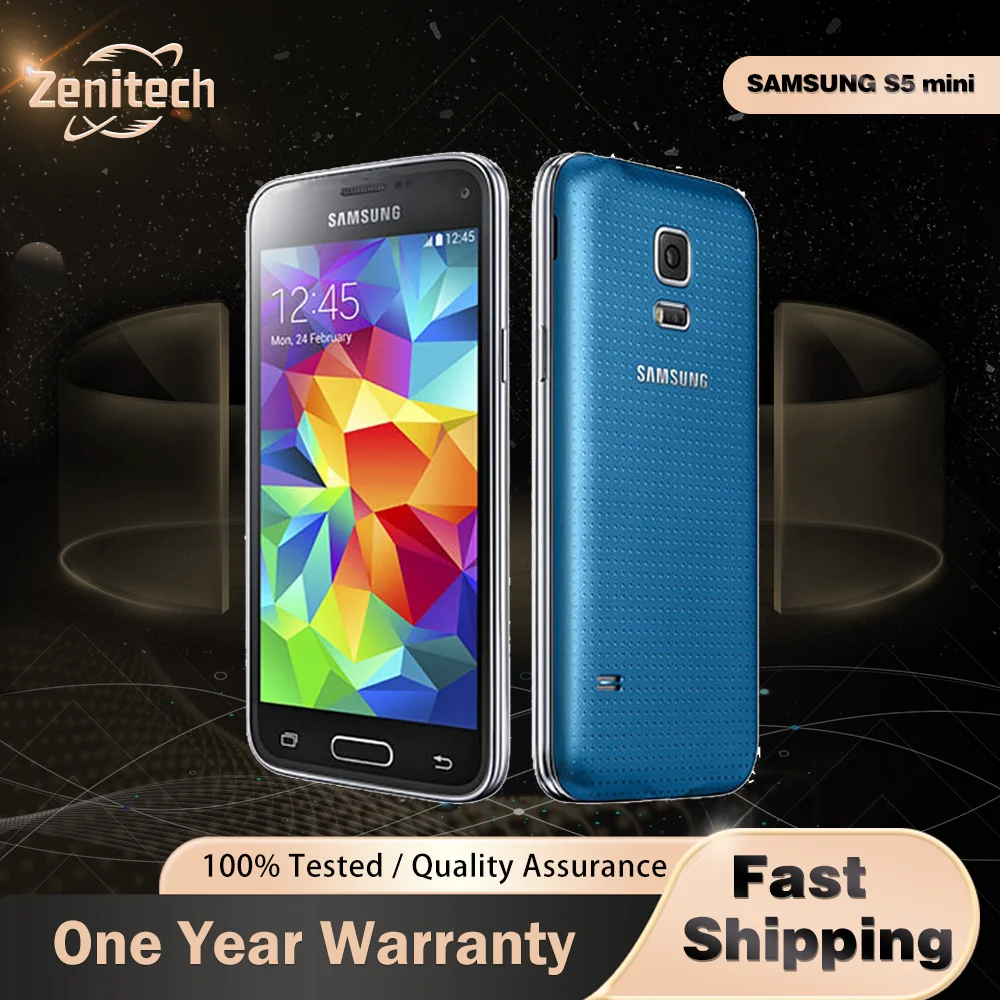 هاتف سامسونج جالاكسي S5 mini G800F 4G الأصلي، 1.5 جيجابايت رام، 16 جيجابايت روم 8 ميجابكسل + 2.1 ميجابكسل 4.5 بوصة، هاتف أندرويد رباعي النواة