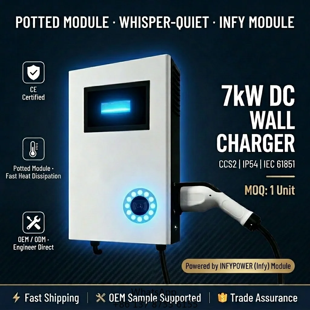 EONDRIVE OCPP1.6 IP54 Wall-mounted 7kW DC EV Charging Station CCS2 GBT Socket For EV Charging