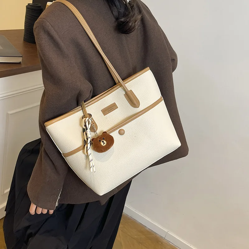 

Женская пригородная сумка - однотонная универсальная сумка большой вместимости для плеч и подмышек