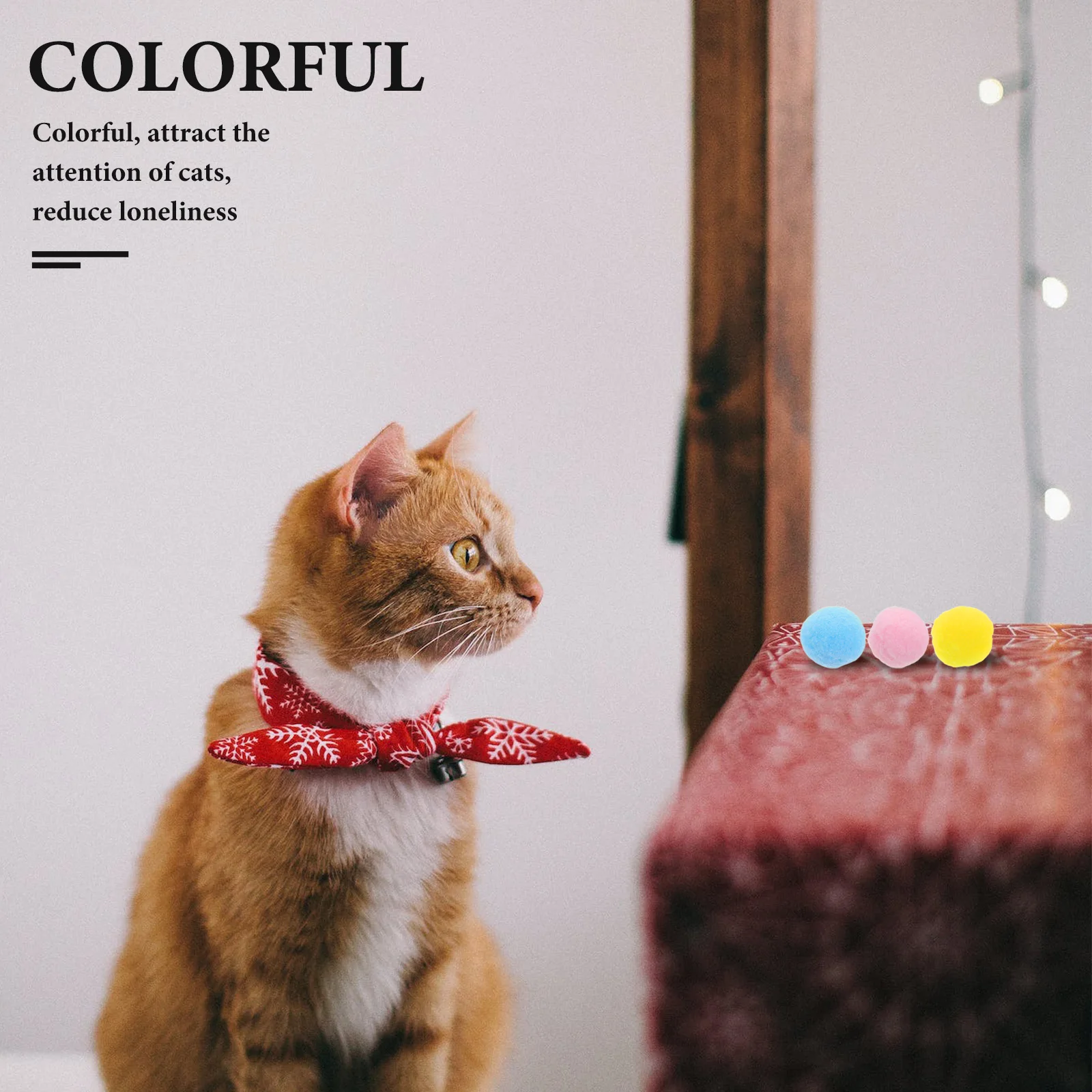 

12pcs Cat Ball Colorful Wear-Resistant Balls For Indoor Cats Interactive Pet For Loneliness Relief Active Play Engagement