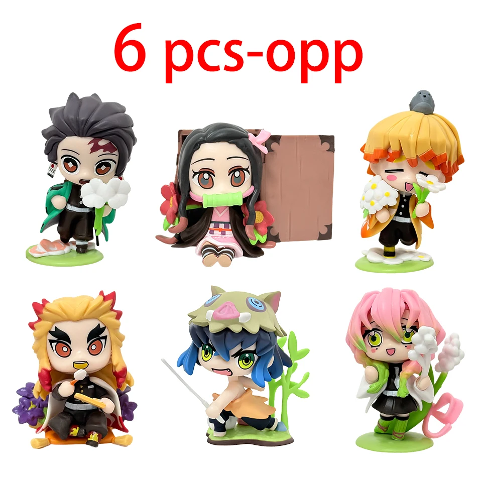 Ghost Annihilation Blade è Born Flower Scatola cieca fatta a mano Carbone Zhilang You Bean Q-Versione Modello fatto a mano in PVC Ornamento Regalo