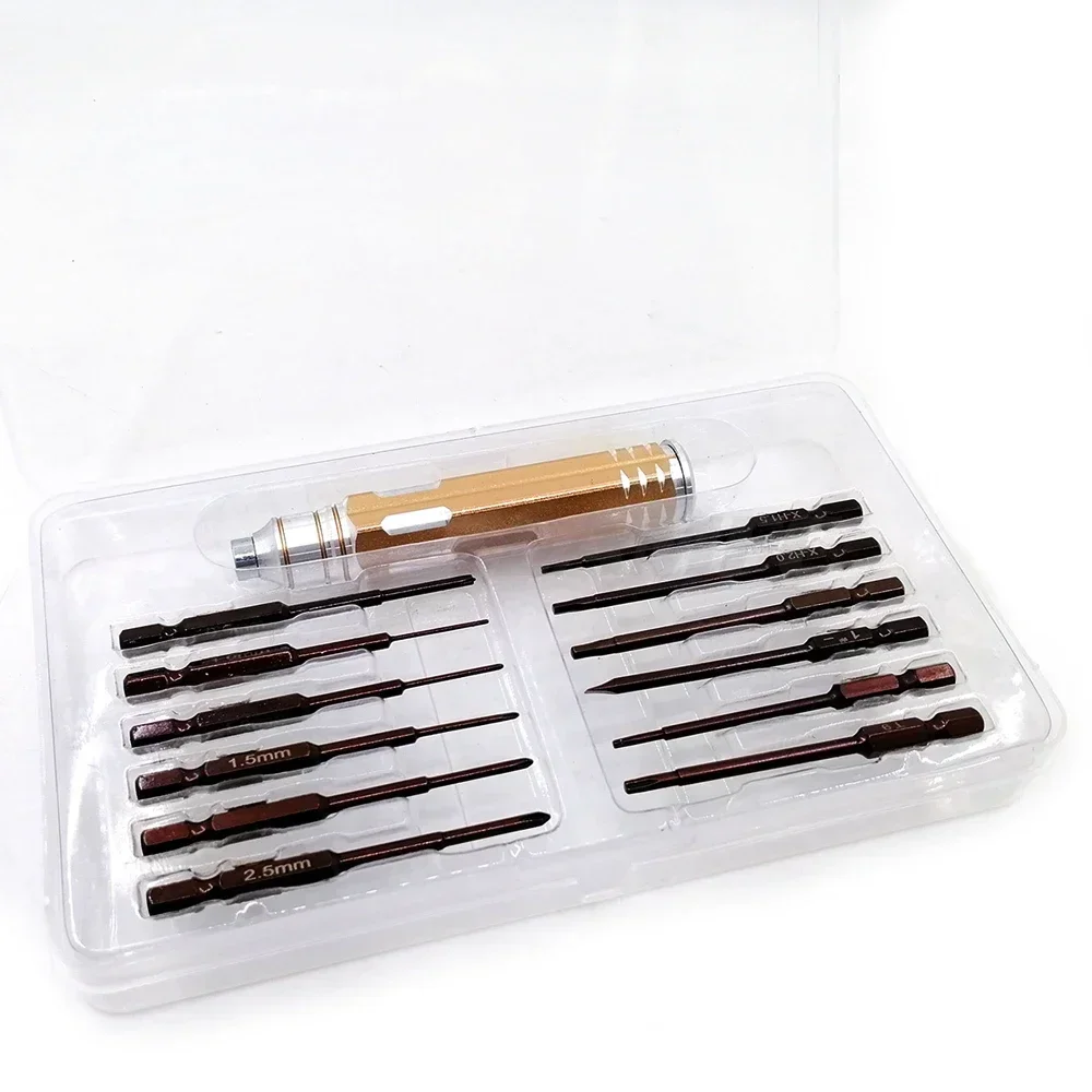 

12-in-1 RC Alloy Screwdriver Set S307 for RC Car/Drone/Helicopter, Hardened Steel DIY Repair Tool Kit