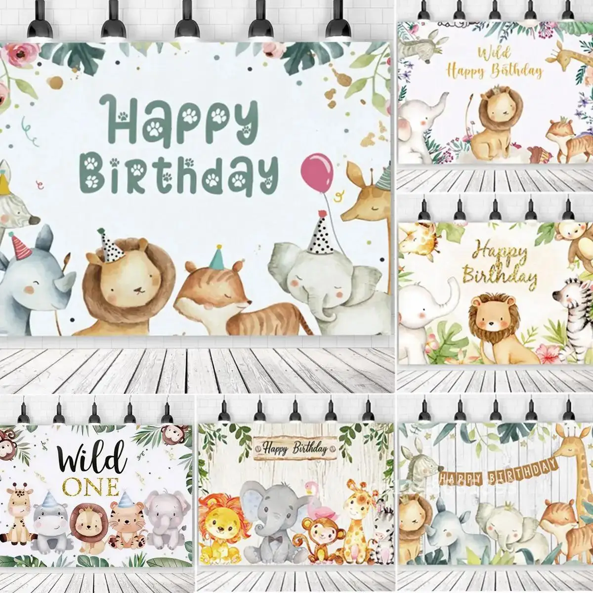 Jungle Animals Backdrop Jungle Party Decoation Wild One Safari Birthday Decorations Baby Shower Boy Gril 1st Birthday Background