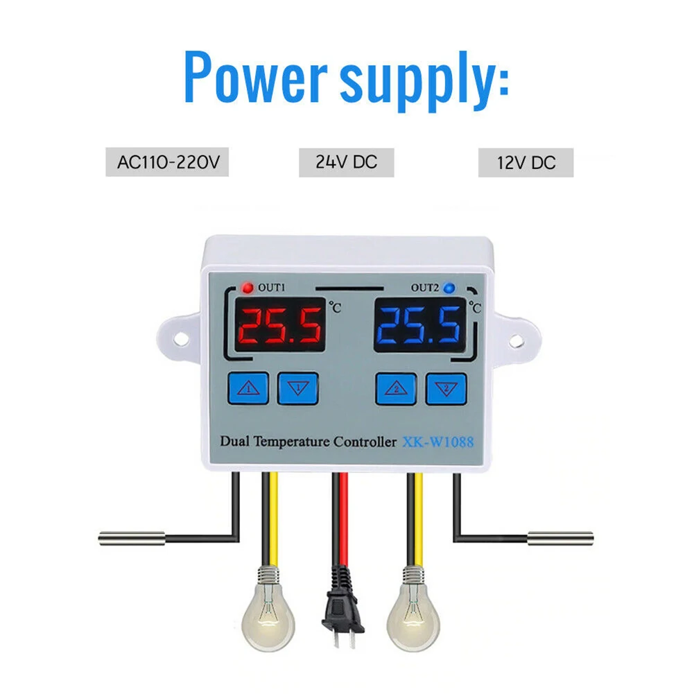 

XKW1088 Digital Thermostat Temperature Controller with Dual Relay Output Experience Enhanced Temperature Control