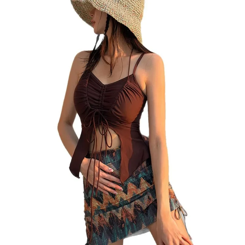 المرأة قطعتين ملابس السباحة التخسيس إخفاء كوب فارغ الحرة الحرارية الربيع عطلة مجموعة البكيني المألوف 2025 وصول جديد #5