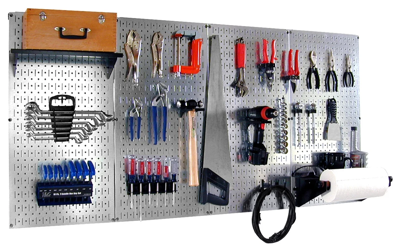 Wall Mounted Hanging Tool Rack Garage Furniture Shelf Pegboard Panel Tools Storage Holders Organizers