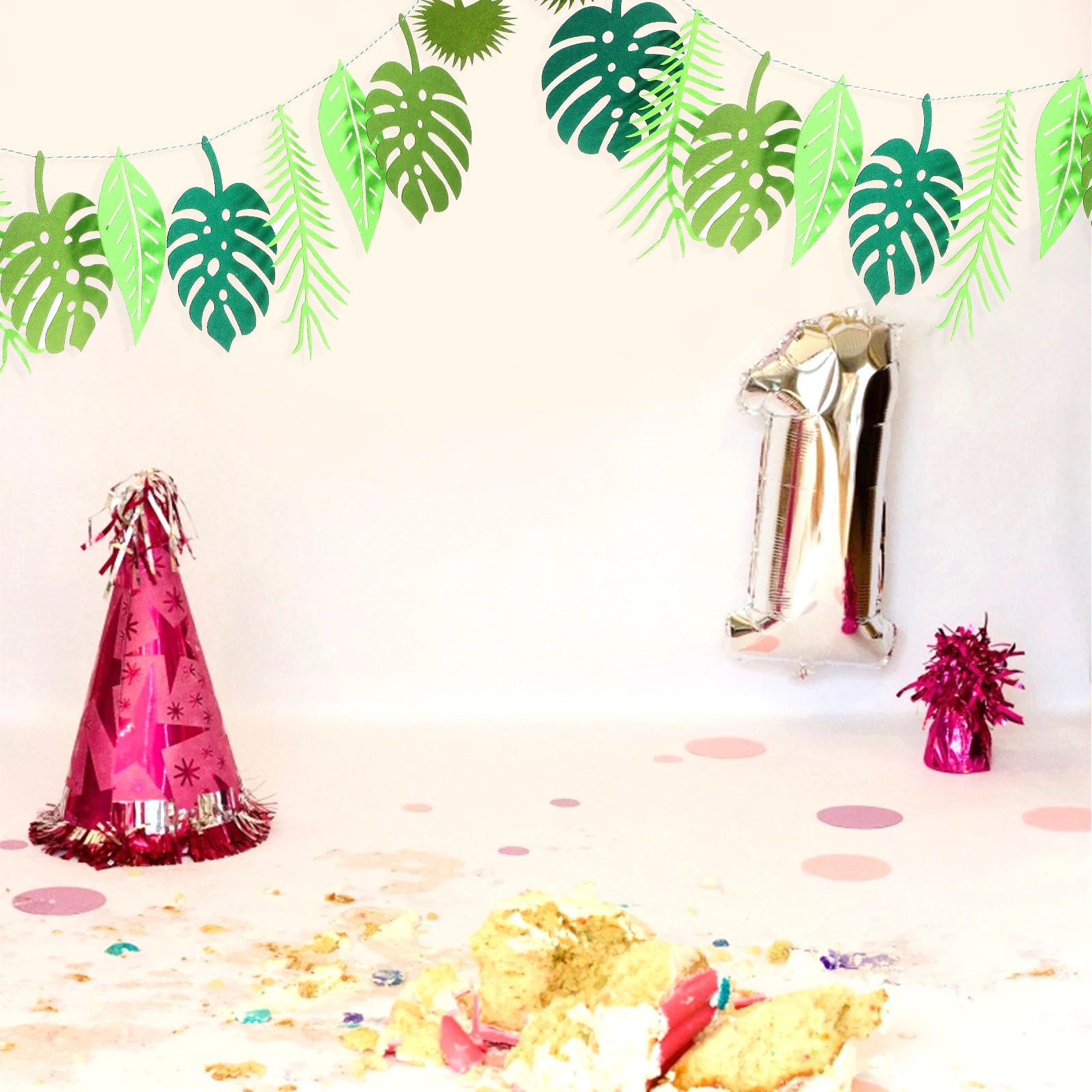 

4Pcs Leaf Banners Cartoon Animals Decor Party Hanging Buntings Garland Decoration Leaf Banner Cartoon Banner Paper Banners