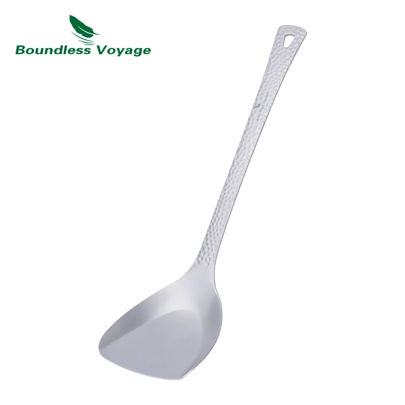 Boundless Voyage Titanium Spatula Ultralight Food Turner Lightweight Cooking Utensils for Home Picnic Outdoor Kitchen Use