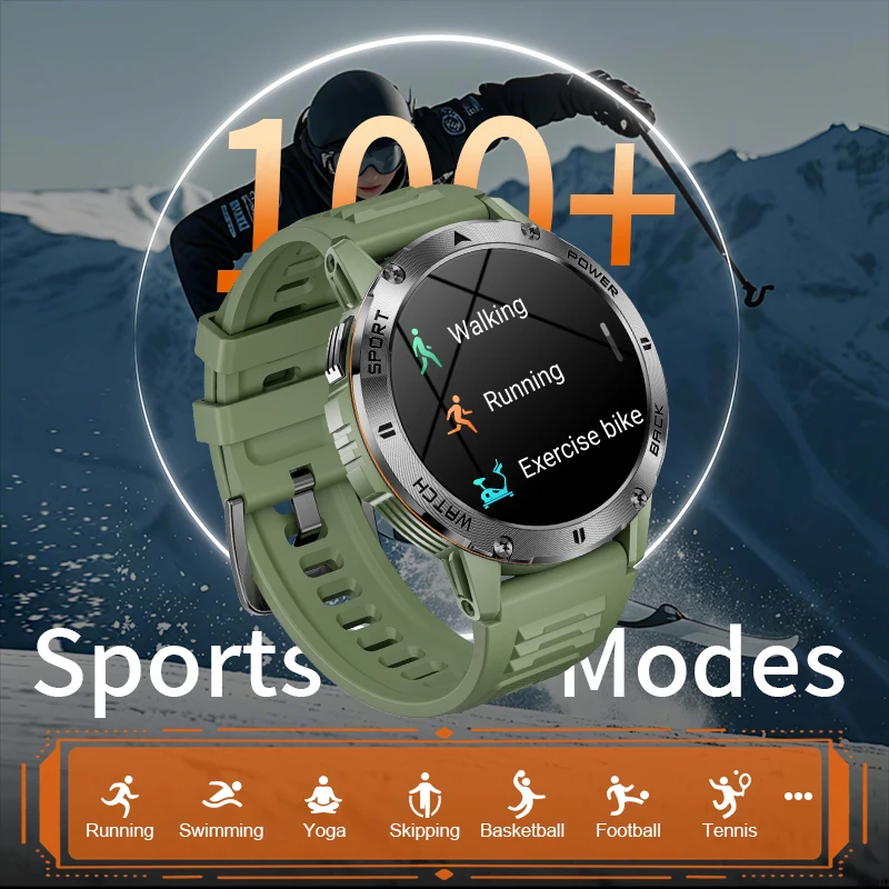 2025 LED Sports Watch For Xiaomi Smart watch AMOLED Screen Compass Waterproof BT Call Health Monitor Flashlight Outdoor Smartwat