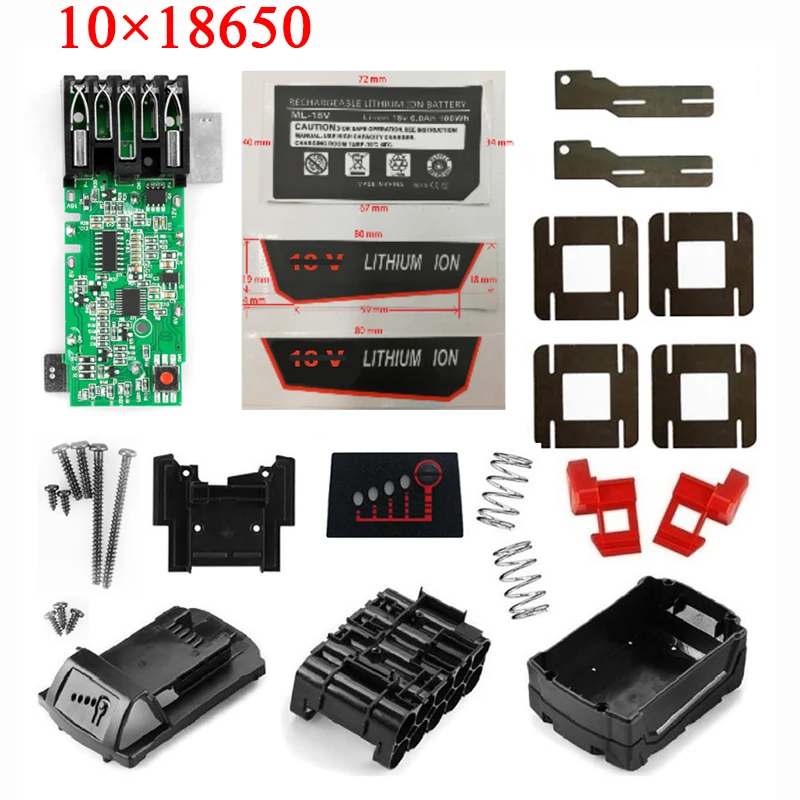 Imagem -03 - Li-ion Bateria de Plástico Pcb Proteção de Carregamento Circuit Board Shell para Milwaukee 18v 3ah 6ah 9ah Caixas Adesivo Etiqueta M18