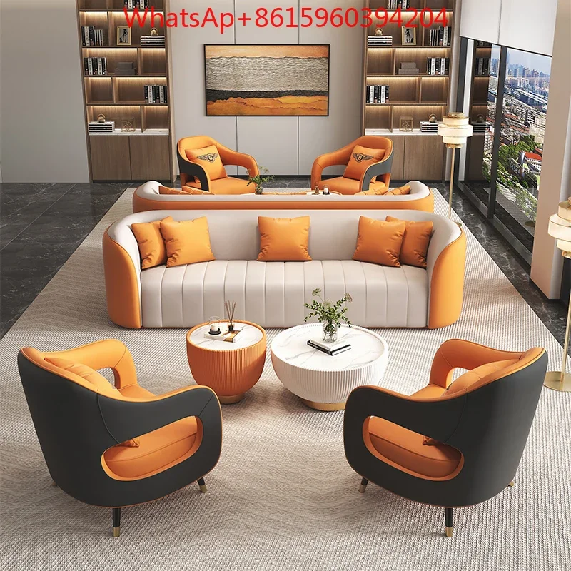 Office reception sofa, coffee table, living room luxurious and casual sofa and chair, meeting and negotiation table and chair