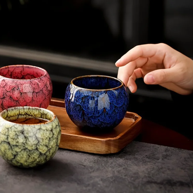 ‌ "Copo de dragão de cerâmica ecológico – esmalte reativo não tóxico de 150ml, design de alça ergonômica para uso diário de café expresso/chá"