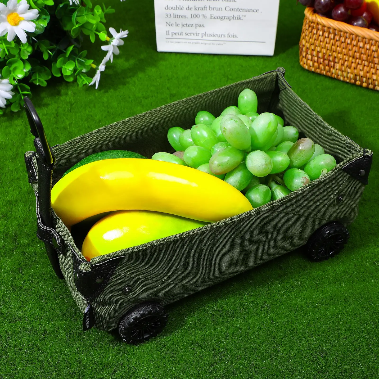 Heavy Duty Collapsible Folding Wagon Garden Cart with Wheels Outdoor Folding Utility Trolley for Camping Beach Garden.