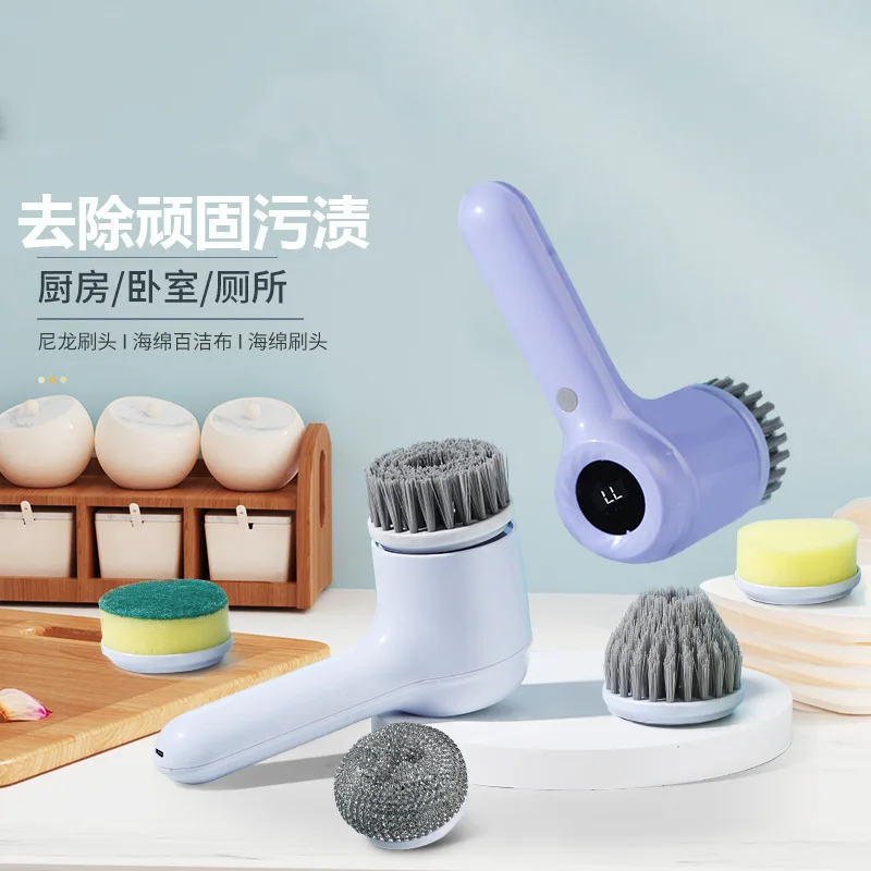 Spazzola per pulizia elettrica Cucina multifunzionale Lavastoviglie Per uso domestico Spazzola automatica wireless pigra Pentola per pulizia portatile