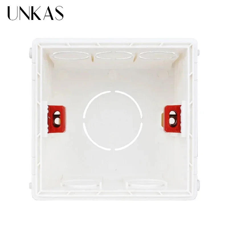 

UNKAS New Desigh ПВХ пластиковая регулируемая монтажная коробка внутренняя кассета 86*83*50 для переключателя и розетки типа 86