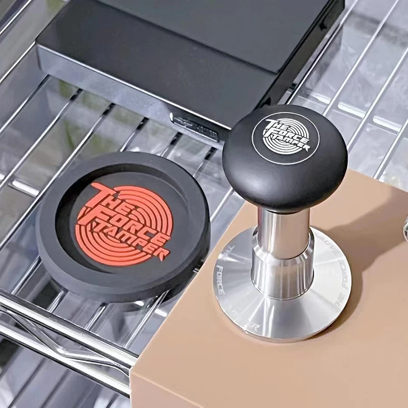 The Force Tamper Coffee Powder Hammer Hand Press 58.5mm Espresso Cloth Powder Leveler Tools Stainless Steel Kitchen Accessories