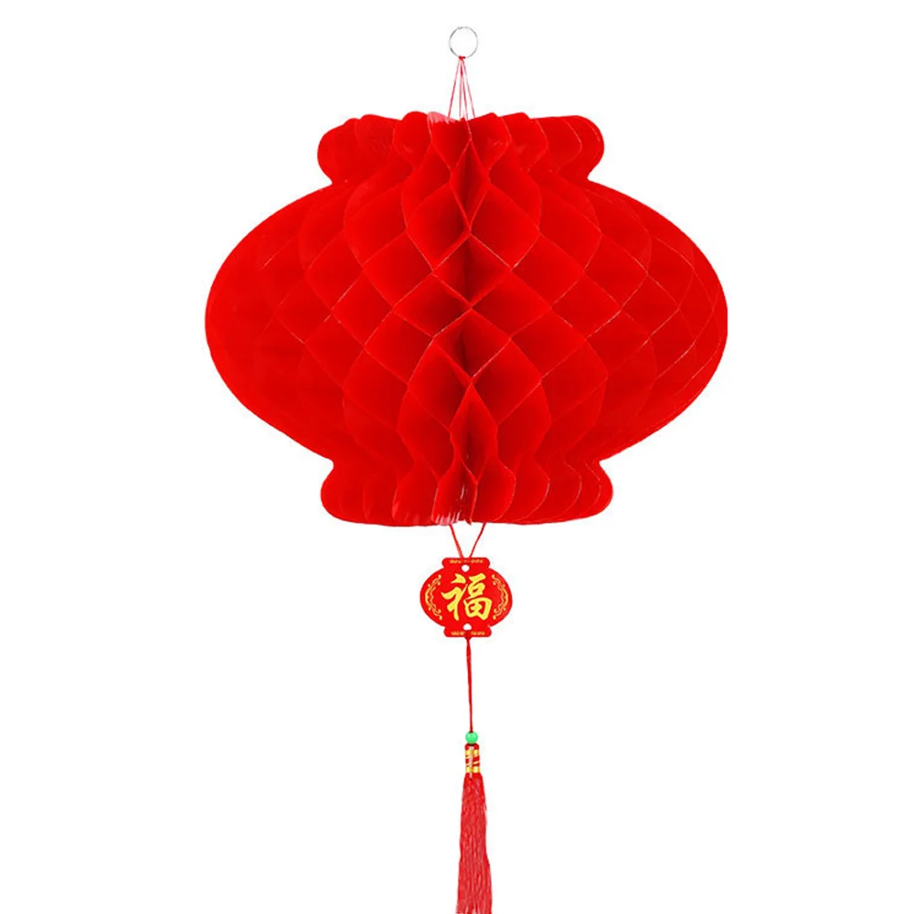 10pcs Chinese New Year Snake 2025 Red Chinese Lantern with Fu Character Decorations Spring Festival Party Supplies