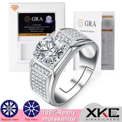 Business temperament GRA luxury ring two caramosanshi eight heart eight arrow cutting fashion domineering star diamond man jewel