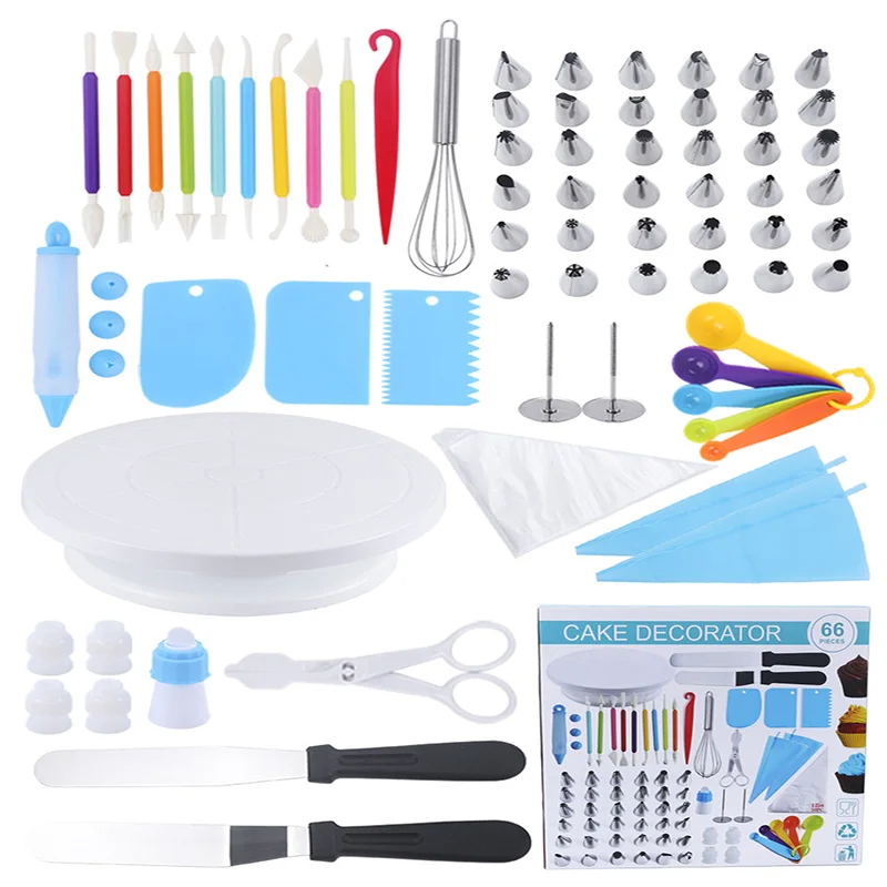 

Home Baking Tools Set, Cake Decorating, Decorating Machine, Cake Turntable, Simple Accessories, 66 Pieces