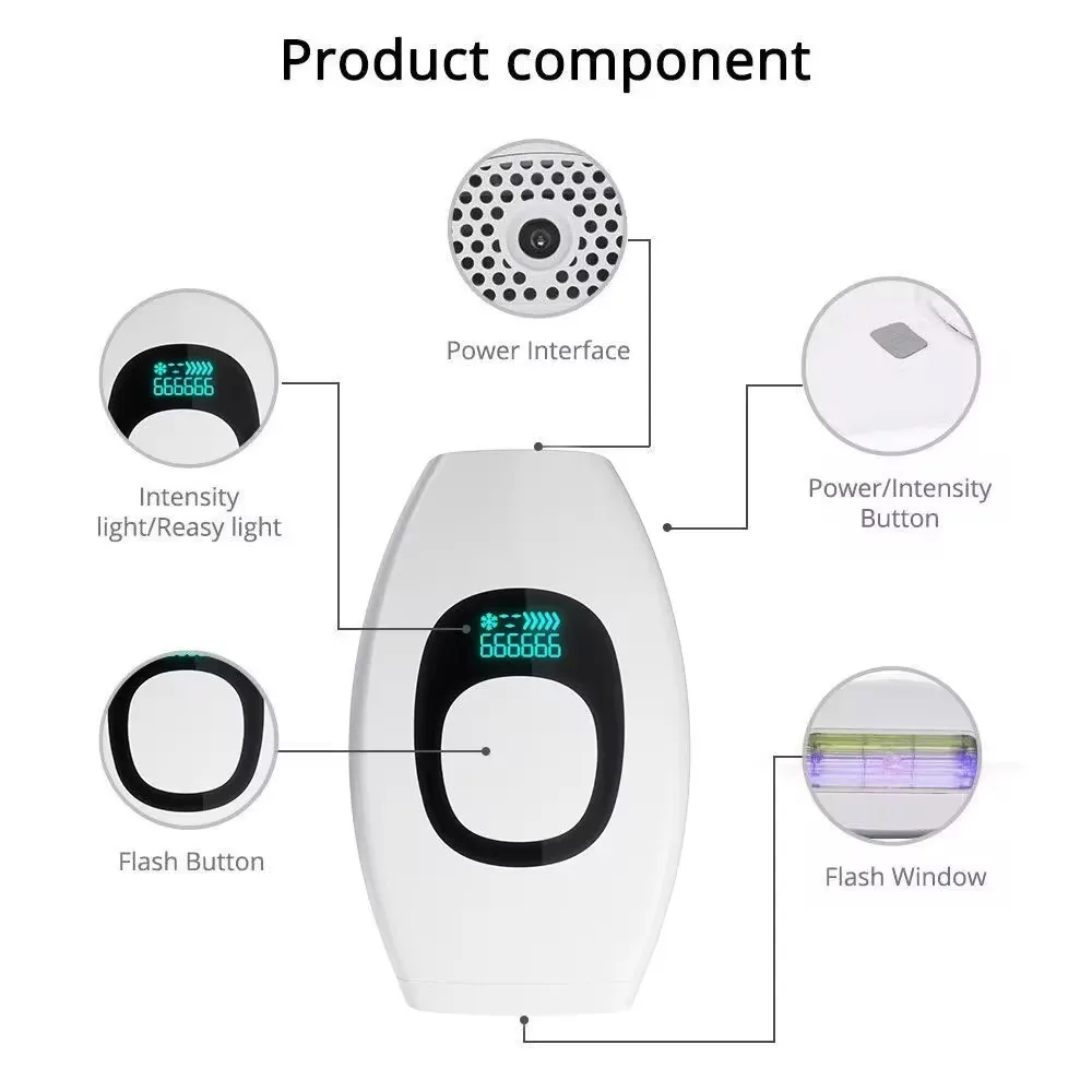 999,999 Flashes Bikinis IPL Pulses Epilator Painless Laser Hair Removal Facial Professional Depilator Devices LCD Display image 5