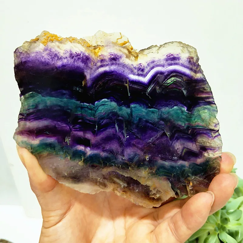 Natural Stone Colorful Fluorite Tablet Meditation Chakra Spiritual Healing Energy Feng Shui Crystal Room Ornament