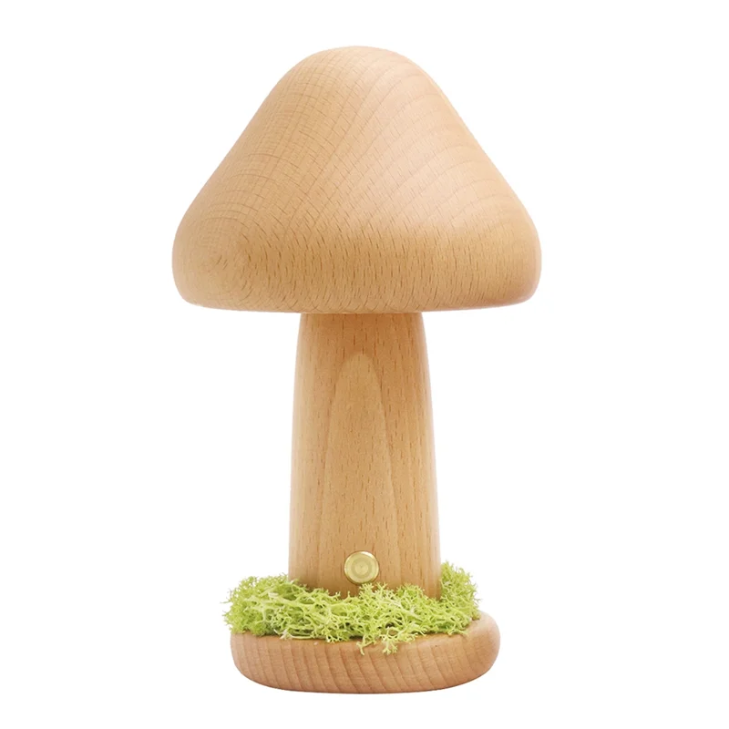 

ABNL Twisted Mushroom Night Warm Light Touch Bedroom Bedhead Night Light Beech Wood LED Decorative Atmosphere Light