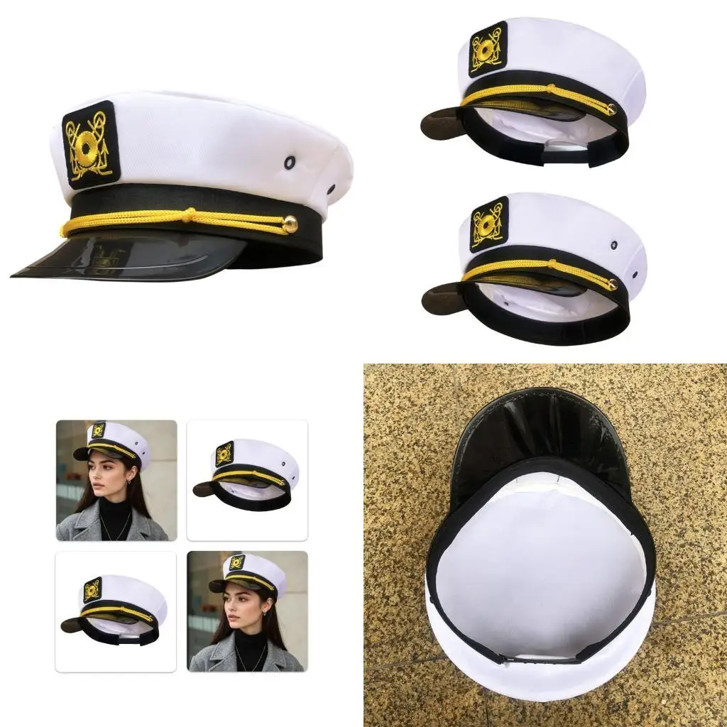 

R1WE Sailors Hat for Stage Cosplay Costume Unisex Sailors Captain Hats Masquerades