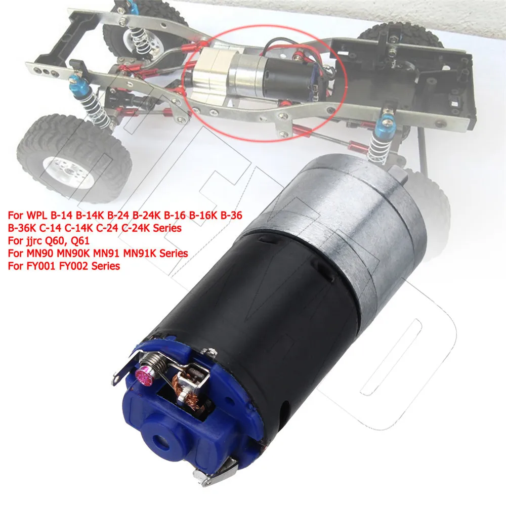 GM25-370 Brush Motor 4mm Shaft Suitable For MN-90 RC Q60 Q61 WPL B14 B16 B24 B36 C14 C24 1/16 RC Car Replacement DIY Parts